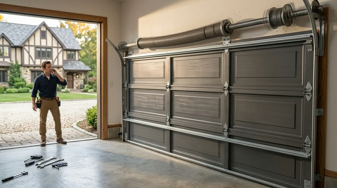 Garage door detail illustrating what a service call actually covers here