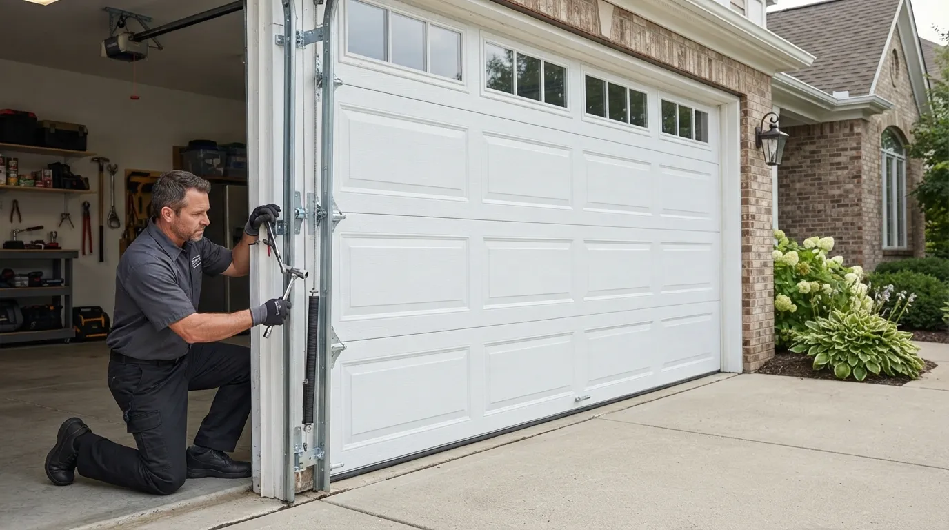 Spring Repair for Lakewood's 1950s Garage Doors in Huntington Beach